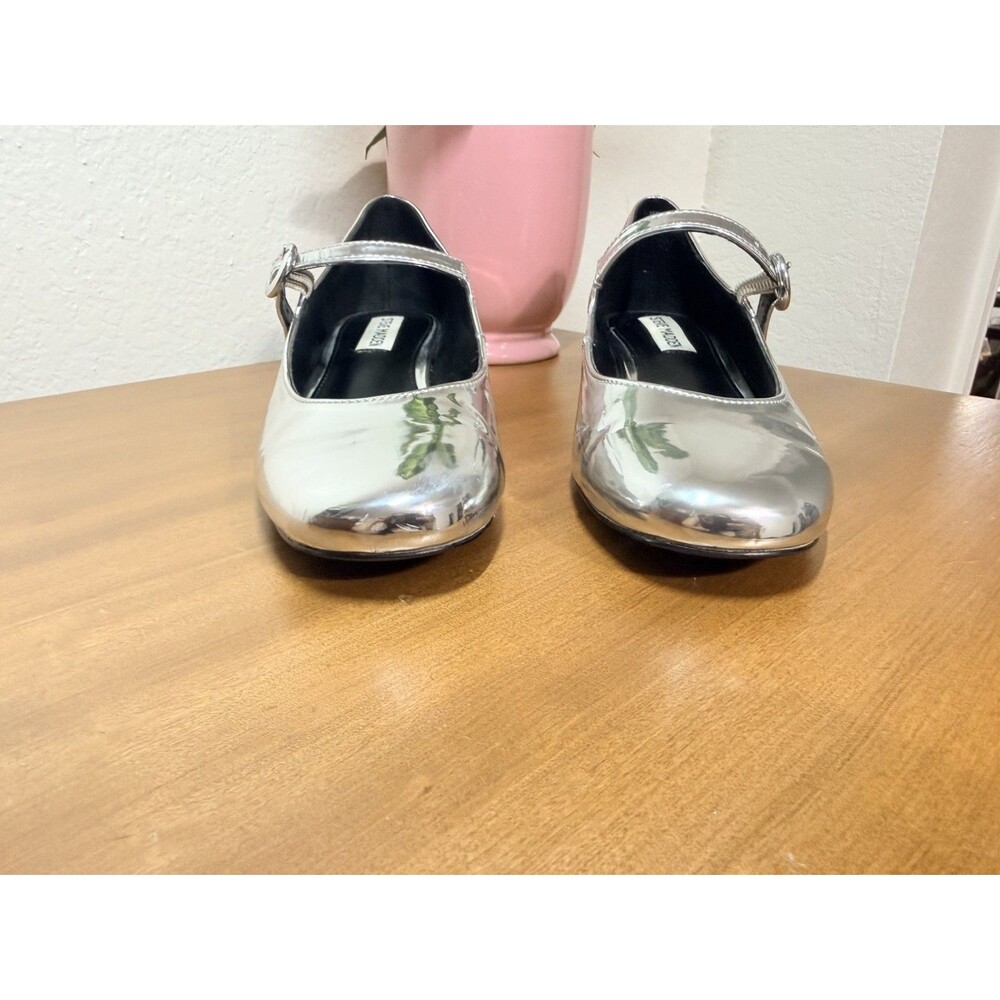 Steve Madden Women's Sessily Mary Jane Block Heel Silver Size 7 - Picture 5 of 11